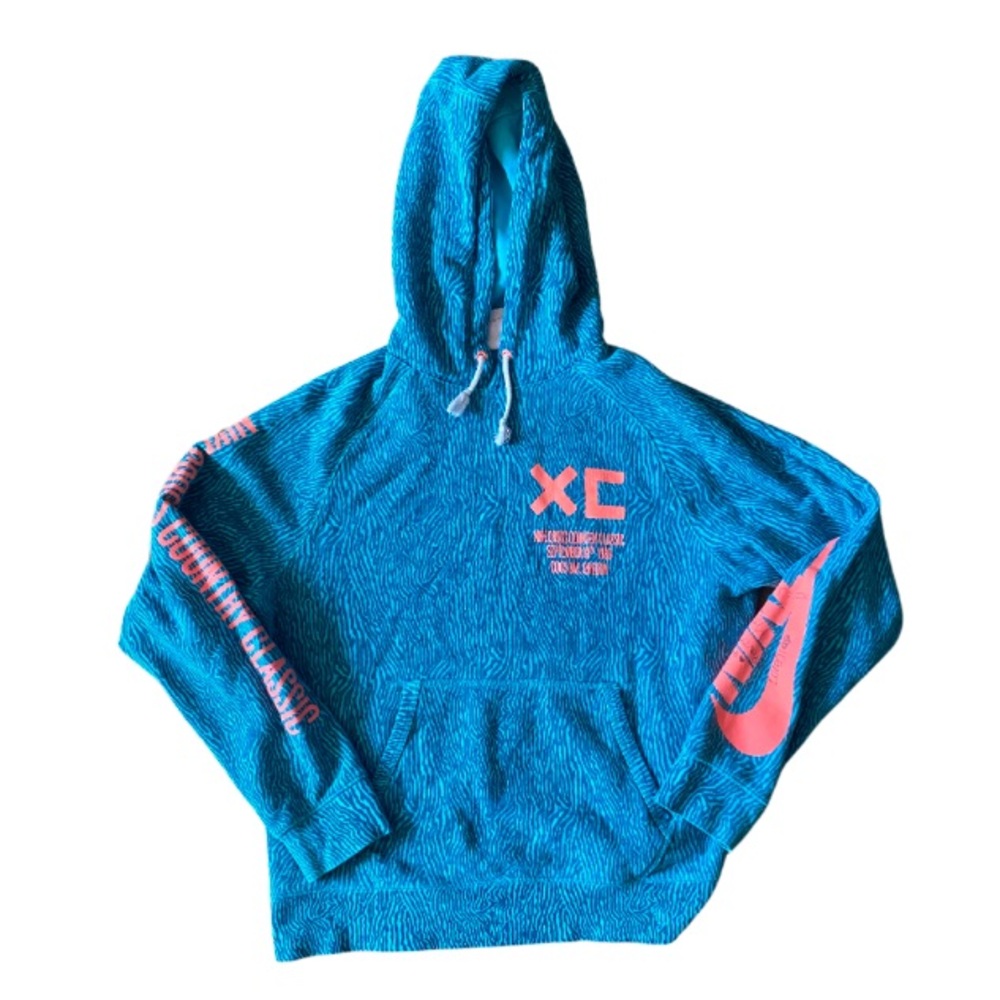 NIKE CROSS COUNTRY CLASSIC 1989 Blue Hoodie Sweatshirt Size L